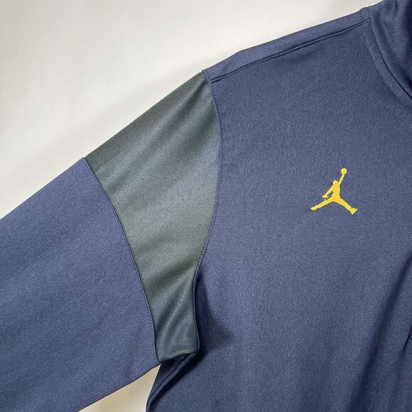 Michigan Wolverines Nike Air Jordan 1/4 Zip Pullover Mens Small Blue Block M - Picture 7 of 12